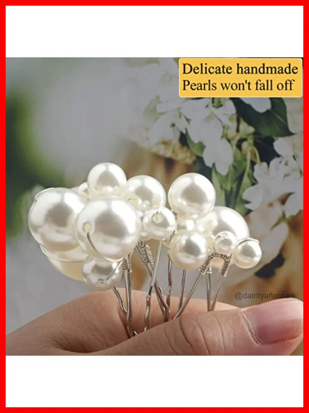 U Shape Pearl Wedding Hair Pins, Set of 12 - Elegant Updo Hair Accessories